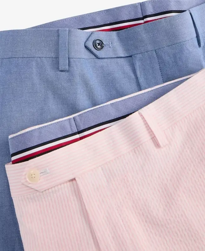 Мужские хлопковые брюки Modern-Fit, сине-белые - 6