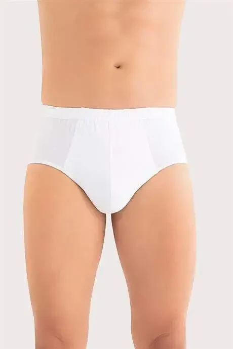 Мужские хлопковые трусы белые с резинкой на талии 3 шт. в упаковке - 3