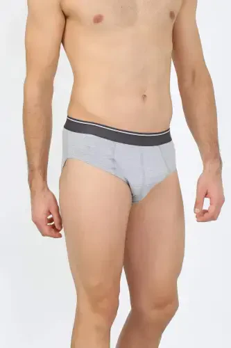 Мужские хлопковые трусы-слипы 3 шт. Черный, белый, серый. Ликра 40123 - 3