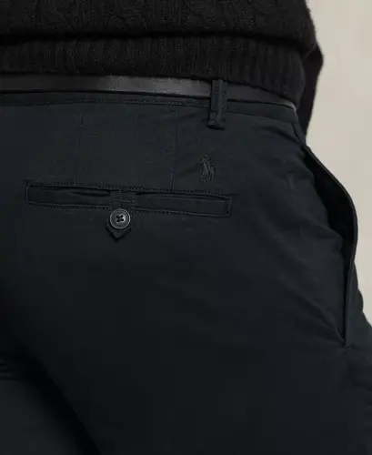 Мужские зауженные эластичные брюки чинос – Polo Black - 3