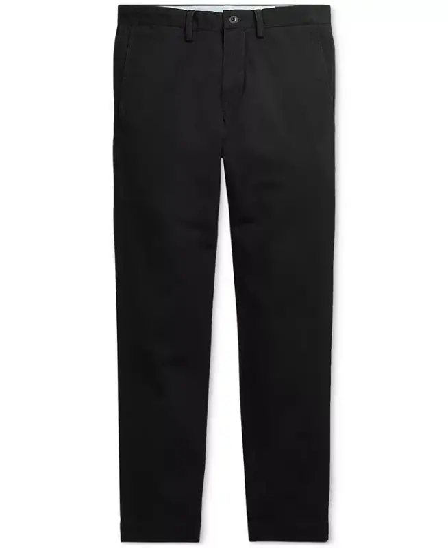 Мужские зауженные эластичные брюки чинос – Polo Black - 5
