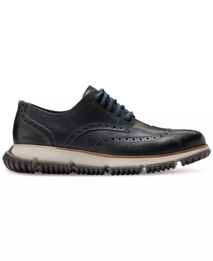 Мужские зимние туфли-оксфорды 4.ZERØGRAND Wingtip Blue Waterproof - 2