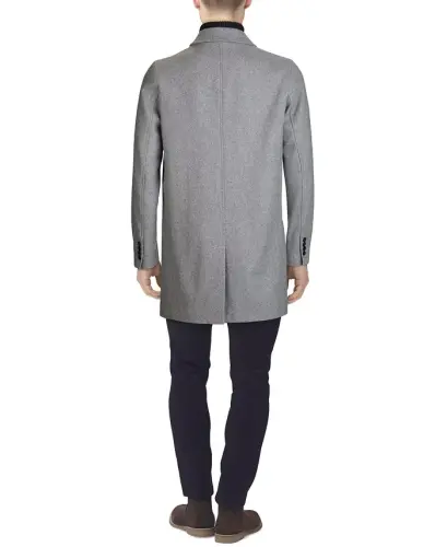 Мужское классическое пальто из мельтона - светло-серый - COLE HAAN (1)