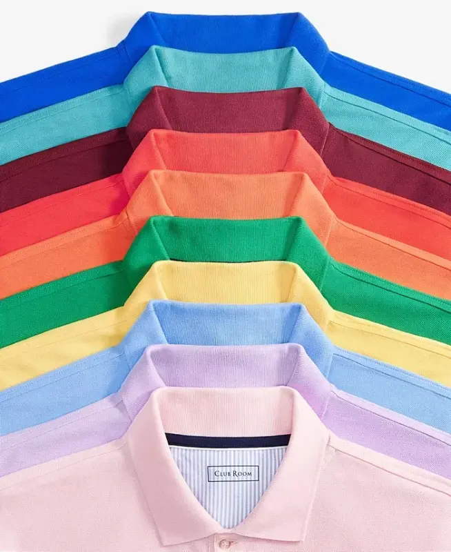 Мужское классическое поло из эластичного материала, создано для Modazone — Цвет: ревенево-красный - 9