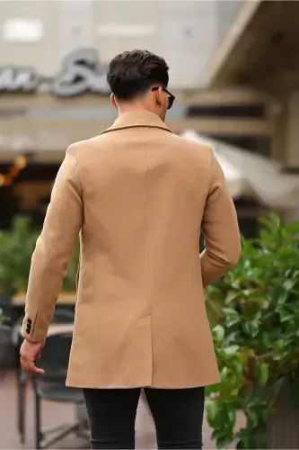 Мужское пальто-бушлат VIZYON узкого кроя с шерстью и воротником-рубашкой VIZYON - 7