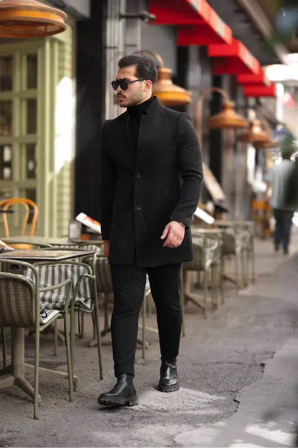 Мужское пальто из кашемира Slim Fit - 2