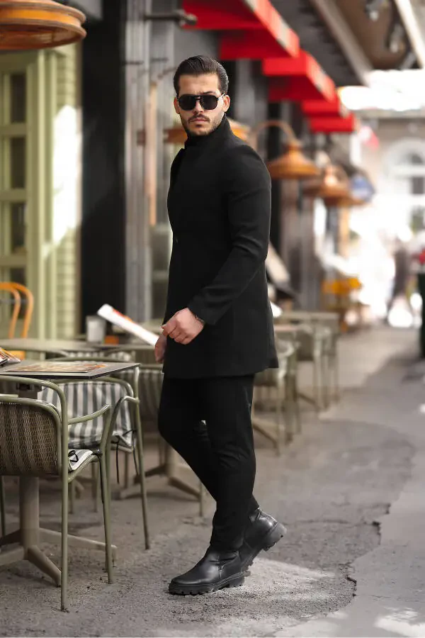 Мужское пальто из кашемира Slim Fit - 3