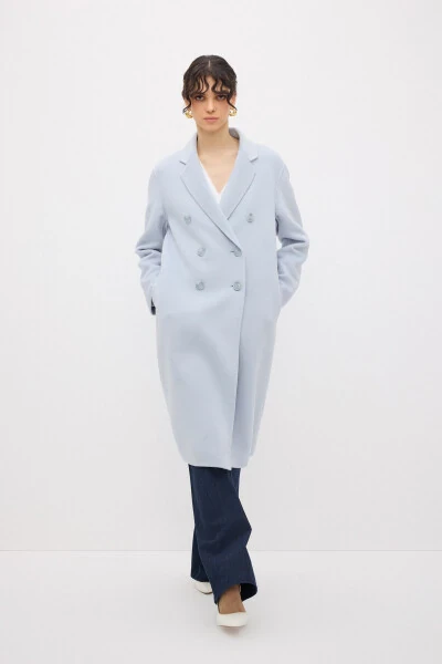 Мужское пальто из шерстяной смеси с воротником - 6