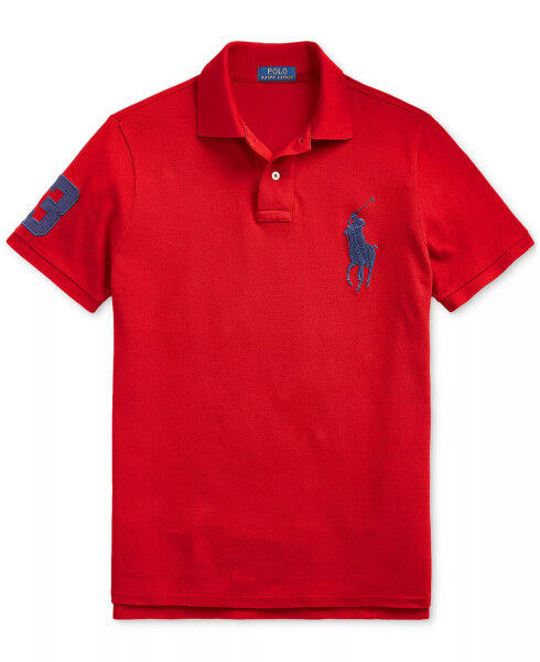 Мужское поло Big Pony Custom Slim Fit Mesh Red - 8