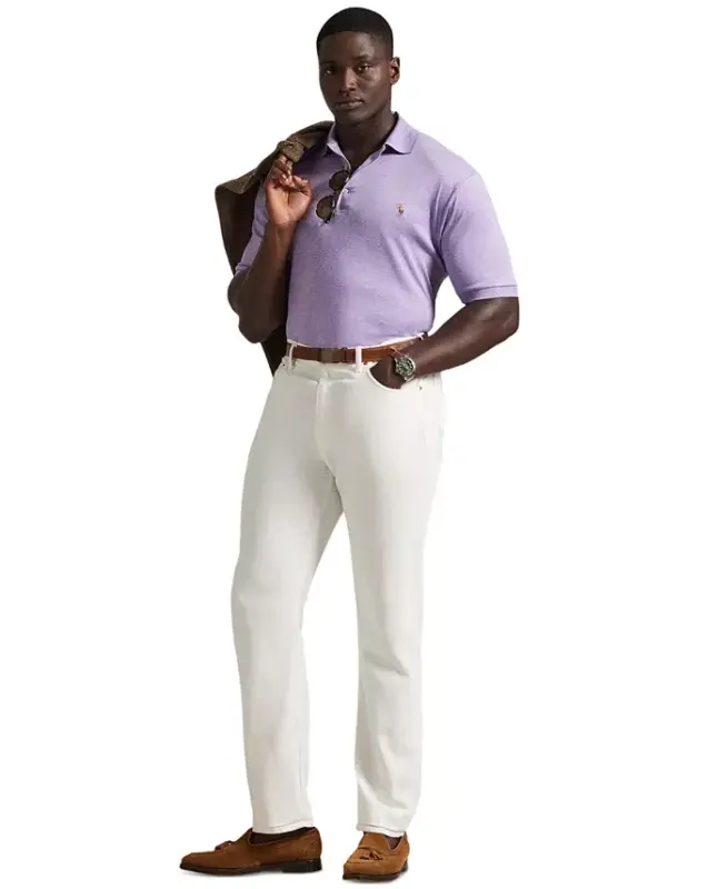 Мужское поло Classic Fit из мягкого хлопка больших размеров — Стальной меланж - 18