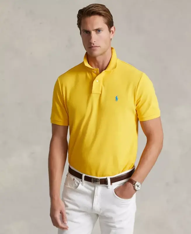 Мужское поло Classic-Fit Mesh — жёлтый - POLO RALPH LAUREN