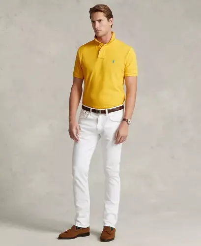 Мужское поло Classic-Fit Mesh — жёлтый 