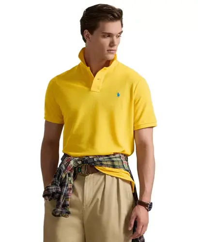 Мужское поло Classic-Fit Mesh — жёлтый 