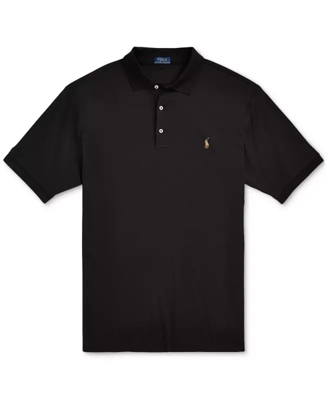 Мужское поло Classic Fit Soft Cotton Polo-Polo Black - 5