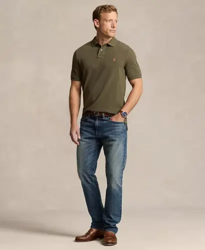 Мужское поло из сетки классического кроя — Оливковый камуфляж - POLO RALPH LAUREN (1)