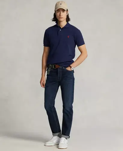 Мужское поло классического кроя из сетчатой ткани — темно-синий Ньюпорт - POLO RALPH LAUREN (1)