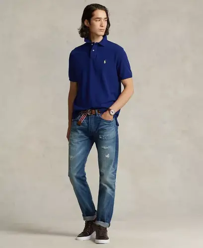 Мужское поло классического кроя из сетки — королевский синий - POLO RALPH LAUREN (1)