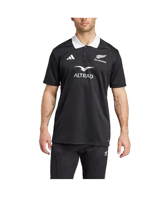 Мужское поло New Zealand Rugby 2024/25 AEROREADY черного цвета - 4