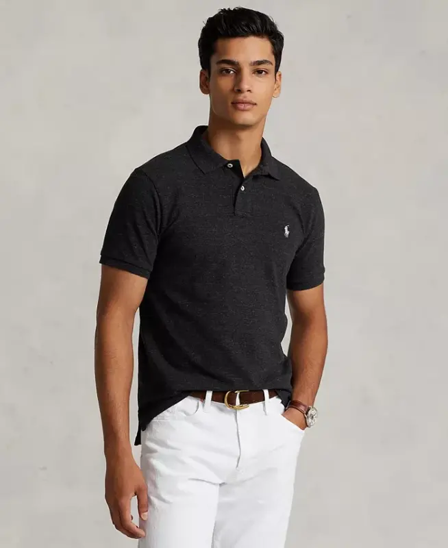 Мужское поло в сетку облегающего кроя на заказ - POLO RALPH LAUREN