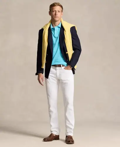 Мужское сетчатое поло классического кроя - Бирюзовый Нова - POLO RALPH LAUREN (1)