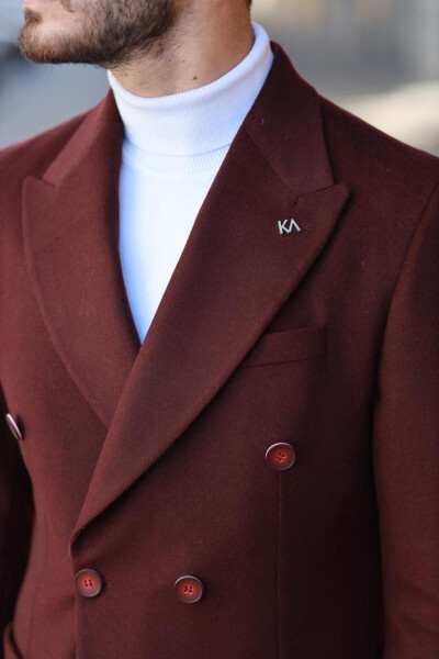 Мужское зимнее шерстяное пальто - 4