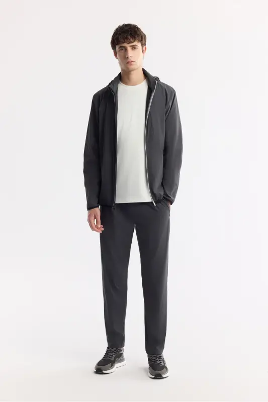 Мужской антрацитовый Relaxed Fit с эластичной талией и шнурком - 7