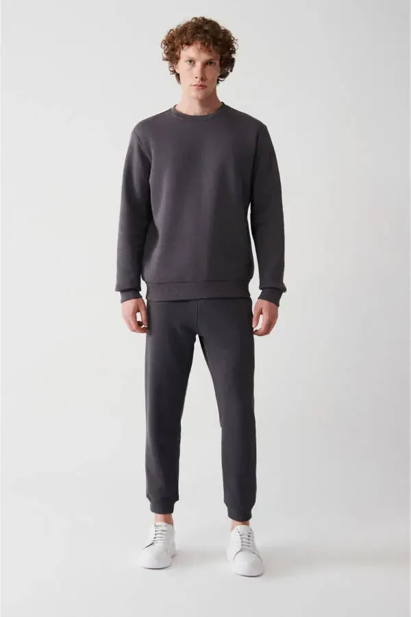 Мужской антрацитовый унисекс свитшот - 12