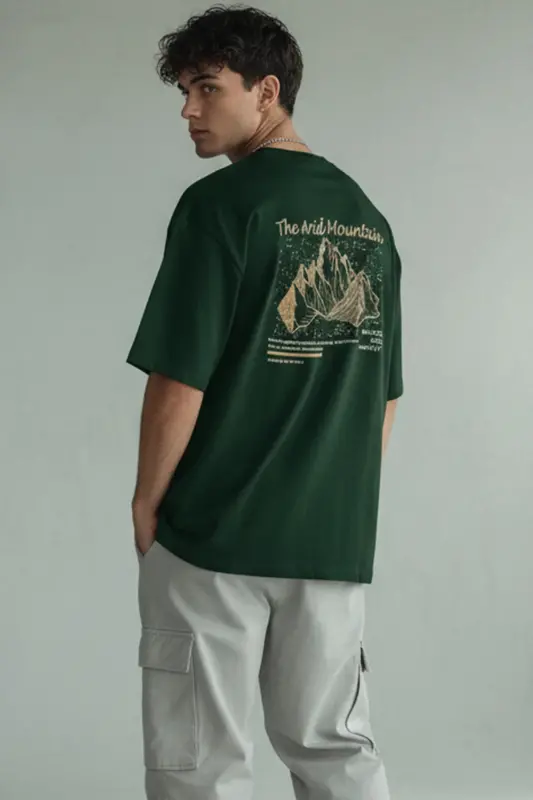 Мужской Arid Mountain Зеленый Oversize Salas Boyfriend T-Shirt-Зеленый - 2