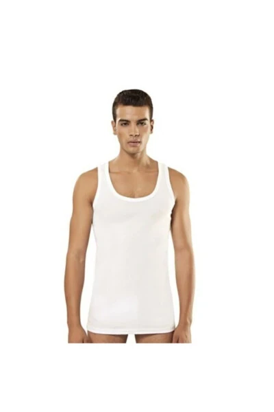 Мужской белый 3-пакетный классический топ-майка ELF568T0102CCM3 - 6