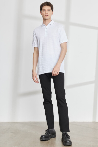 Мужской Белый Slim Fit Узкий Крой Велосипедный Вырез Жаккард - ALTINYILDIZ CLASSICS (1)