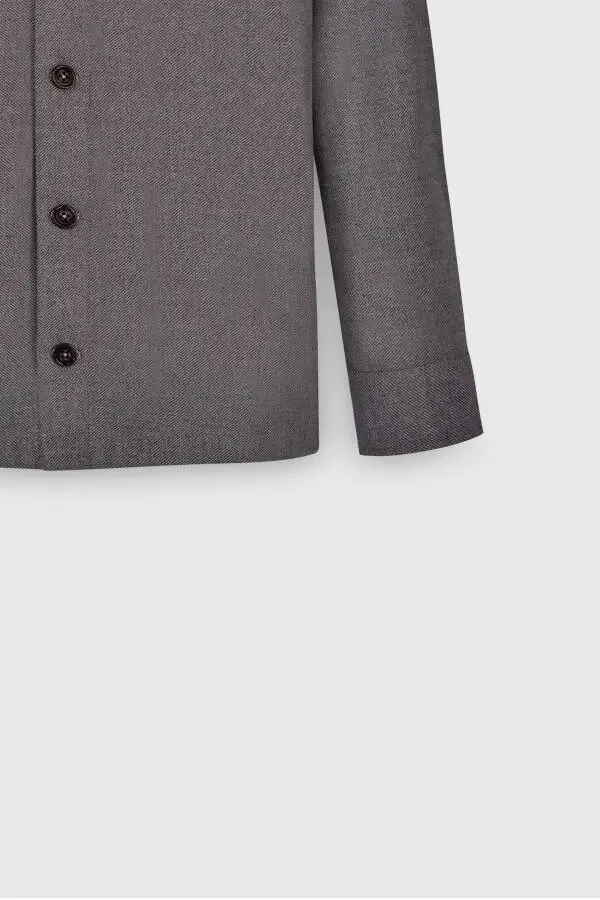 Мужской бежево-серый шерстяной теплый Relax Fit комфортный Ke - 8