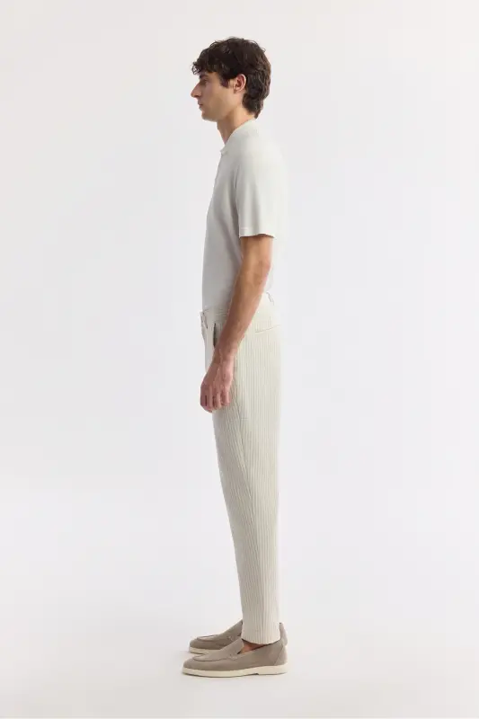 Мужской бежевый Relaxed Fit классический пояс вискозный смесовый - 2