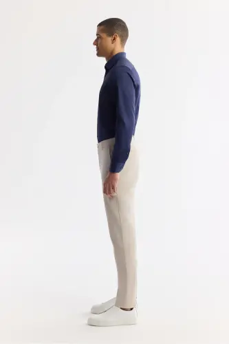 Мужской бежевый Slim Fit классический пояс хлопковый мягкий на ощупь - AVVA (1)