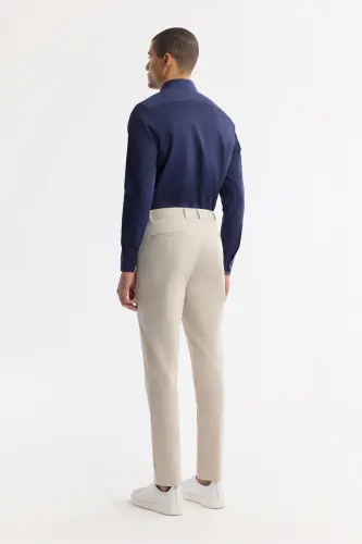 Мужской бежевый Slim Fit классический пояс хлопковый мягкий на ощупь - 3