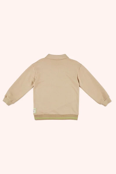 Мужской бежевый свитшот с воротником. - PANÇO (1)