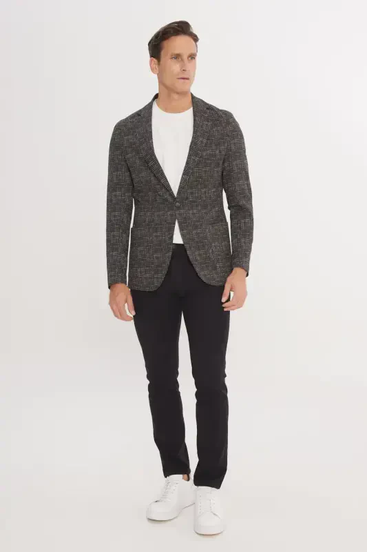 Мужской Блейзер Slim Fit, узкого кроя, цвета хаки, с моно-воротником и узором 