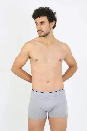 Мужской Большой Размер Хлопковый Боксер с Лайкрой Серый 40134 - 3