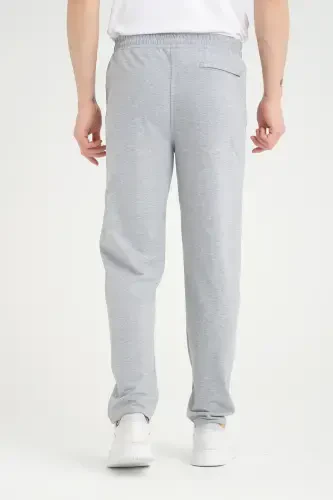 Мужской черный - серый - темно-синий удобный крой прямые штанины вышивка детали трикотажная ткань спортивные штаны - черный - 3