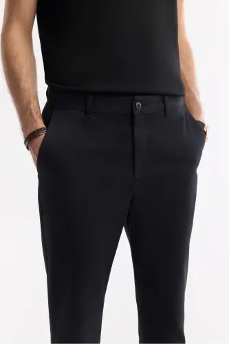 Мужской черный Slim Fit классический пояс хлопковый мягкий Tu - 4
