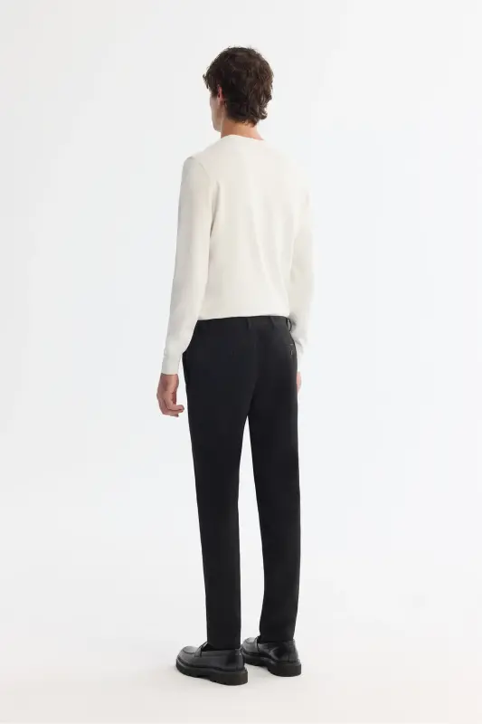 Мужской черный Slim Fit с боковыми карманами, текстурированный би-стрейч - 3