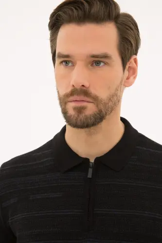 Мужской Черный Slim Fit Водолазка Трикотажный Свитер G021SZ0TK.000.1156711-VR046 - 2
