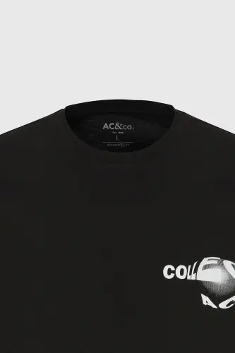 Мужской черный стандартный крой обычного кроя 100% хлопок B - AC&CO / ALTINYILDIZ CLASSICS (1)