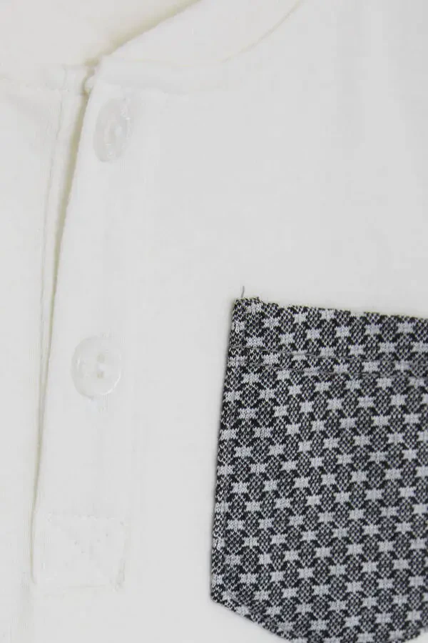 Мужской Детский Лонгслив С Карманом На Пуговицах С Гербом - 3