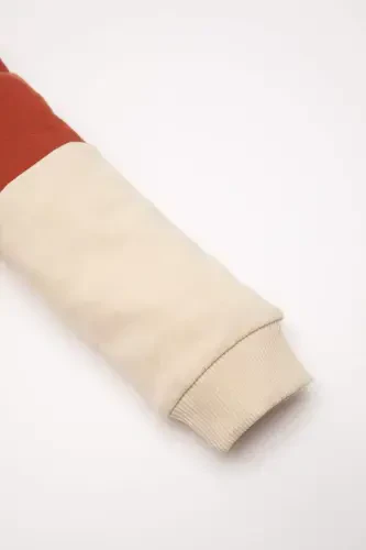 Мужской детский свитшот с цветными блоками, мягкий флис, воротник-стойка D6230a5ns - 4