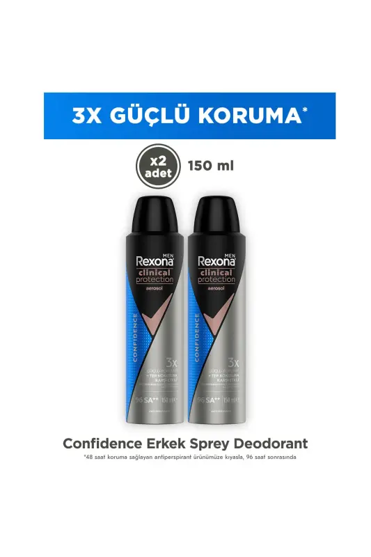 Мужской дезодорант-спрей Men Clinical Protection Confidence 96 часов защиты 150 мл X2 - 1