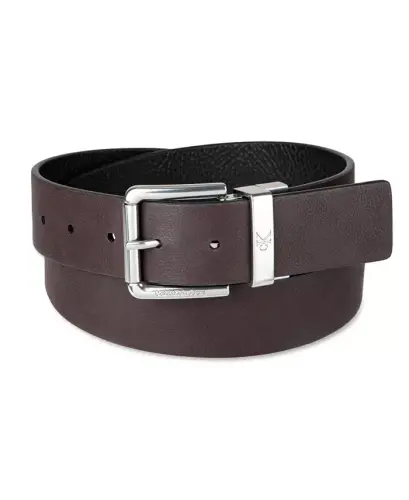Мужской двусторонний джинсовый ремень из шагреневой кожи - CALVIN KLEIN (1)