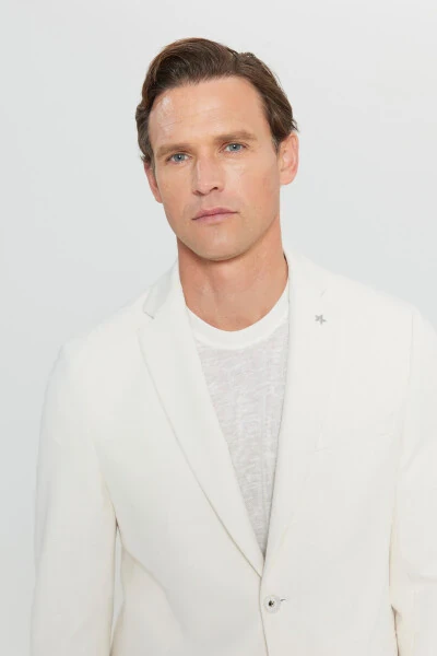 Мужской Экрю 360 Тянущийся Хлопок Эластичный Слим - 5