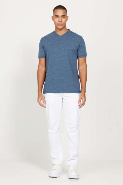 Мужской INDIGO MELANJ-INDIGO MELANJ Комплект из 2 Slim Fit Узкая хлопковая футболка - 5