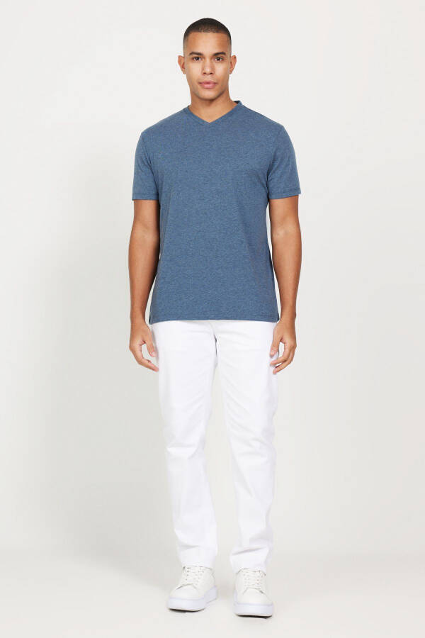 Мужской INDIGO MELANJ-INDIGO MELANJ Комплект из 2 Slim Fit Узкая хлопковая футболка - 5