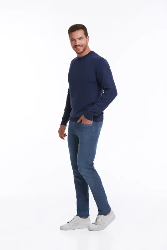 Мужской Indigo Regular Fit 100% Хлопок Круглый Вырез - 3